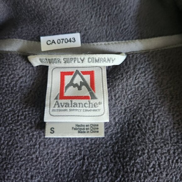 Avalanche Full Zip Sweater Women's Small Fleece Lined Grey and White Striped - Picture 8 of 9